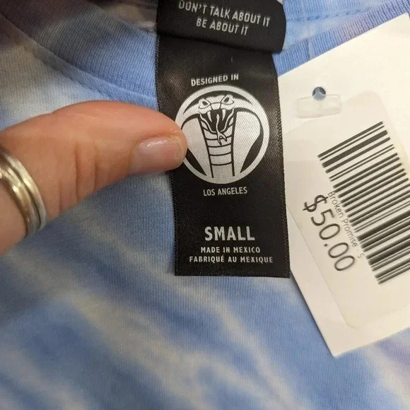 Tie dye blue & purple Broken Promises Grim Reaper T shirt Men's size small G10 - Picture 7 of 8